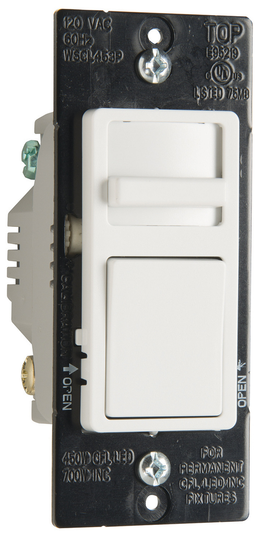 WSCL453PW - WIDE SLIDE INC/CFL/LED DIMMER W. Sold in units of 1