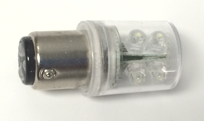 RL5-CL1-24 - WHITE LED BA15D BULB, 24V AC/DC. Sold in units of 1