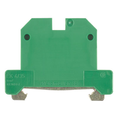 0661160000 - EK 4/35,PA, TERMINAL BLOCK CONNECTOR 2 POSITION GROUND, EARTH GREEN, YELLOW 14-22 AWG. Sold in units of 1