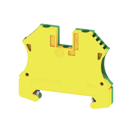 1010100000 - WPE 4,WM, TERMINAL BLOCK CONNECTOR 2 POSITION GROUND, EARTH GREEN, YELLOW 10-22 AWGL. Sold in units of 1