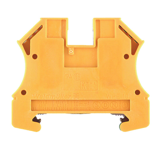 1010300000 - WPE 10,WM, TERMINAL BLOCK CONNECTOR 2 POSITION GROUND, EARTH GREEN, YELLOW 6-16 AWG. Sold in units of 1