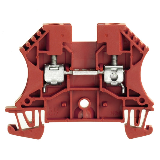 1020140000 - WDU 4 RT TERMINAL BLOCK CONNECTOR 2 POSITION FEED THROUGH RED 10-26 AWG. Sold in units of 1
