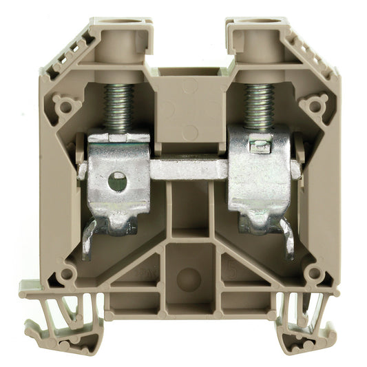 1020500000 - WDU 35,FLAT HEAD,WM, TERMINAL BLOCK CONNECTOR 2 POSITION FEED THROUGH BEIGE 2-12 AWG. Sold in units of 1