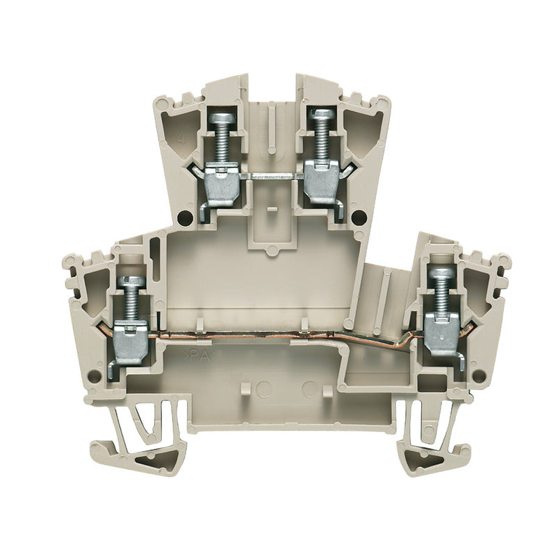 1041100000 - WDK 2.5 ZQV TERMINAL BLOCK CONNECTOR 4 POSITION FEED THROUGH BEIGE 12-30 AWG. Sold in units of 1
