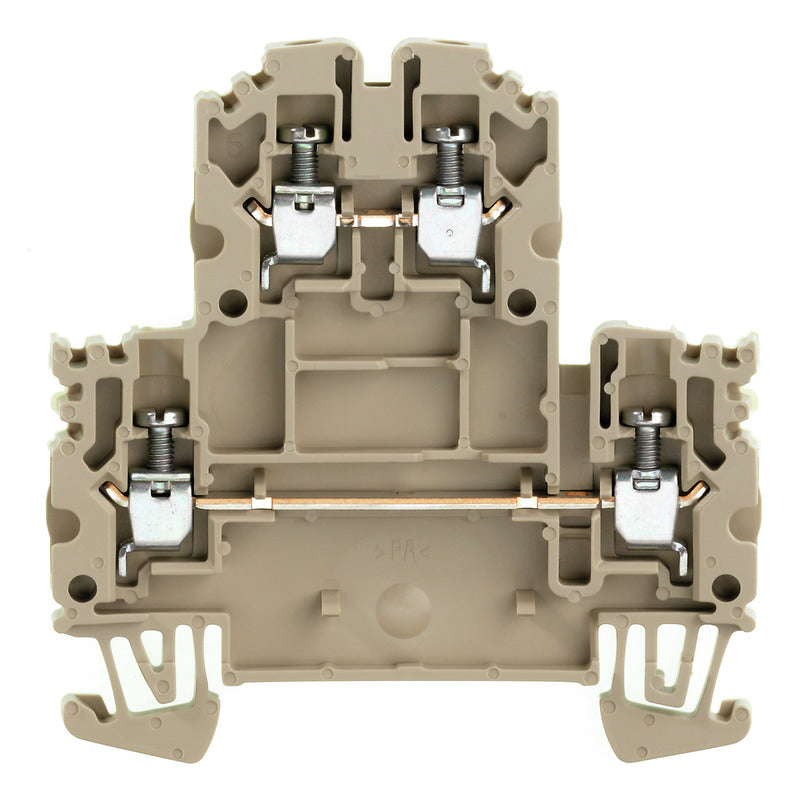 1041600000 - WDK 2.5N TERMINAL BLOCK CONNECTOR 4 POSITION FEED THROUGH BEIGE 12-30 AWG. Sold in units of 1