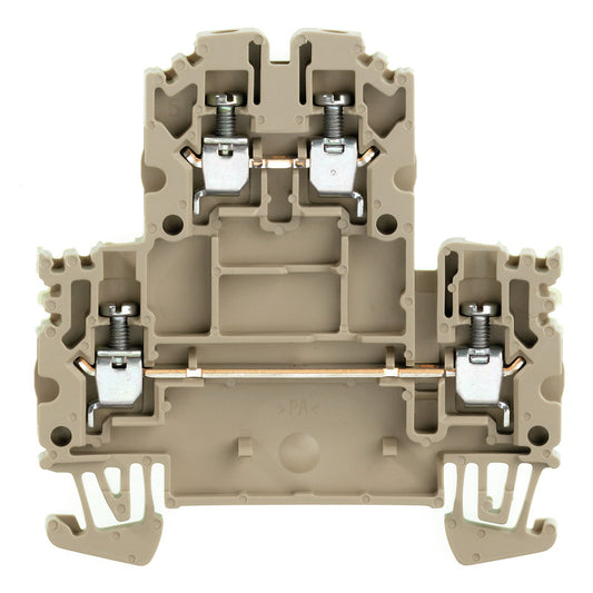 1041600000 - WDK 2.5N TERMINAL BLOCK CONNECTOR 4 POSITION FEED THROUGH BEIGE 12-30 AWG. Sold in units of 1