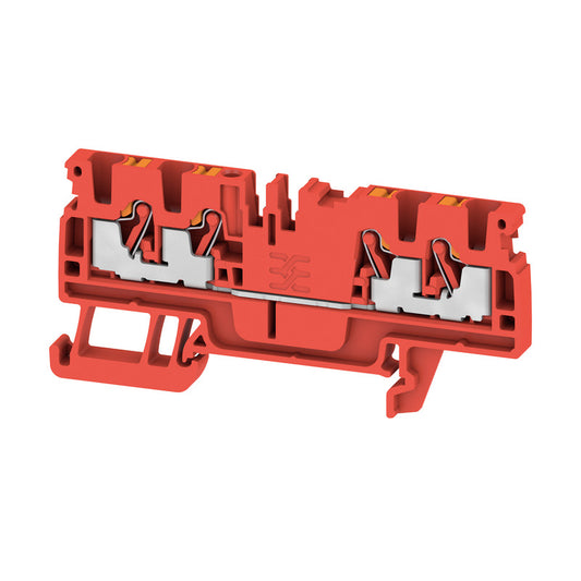 1521710000 - A4C 2.5 TERMINAL BLOCK CONNECTOR 4 POSITION FEED THROUGH RED 12-28 AWG. Sold in units of 1