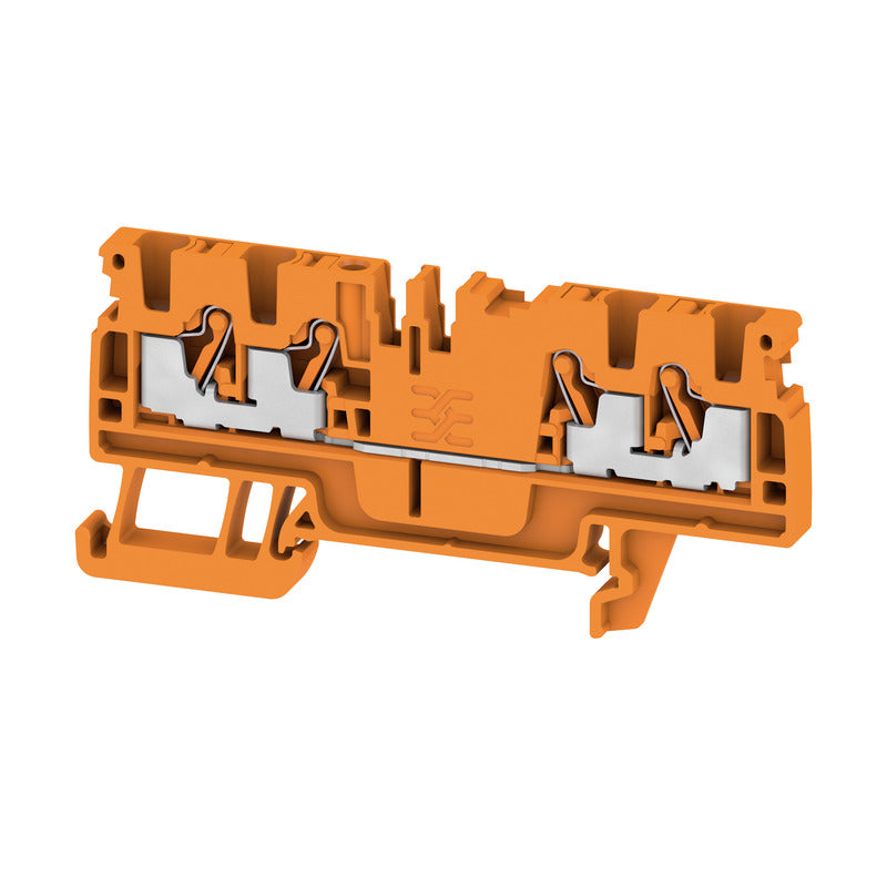 1521720000 - A4C 2.5 TERMINAL BLOCK CONNECTOR 4 POSITION FEED THROUGH ORANGE 12-28 AWG. Sold in units of 1