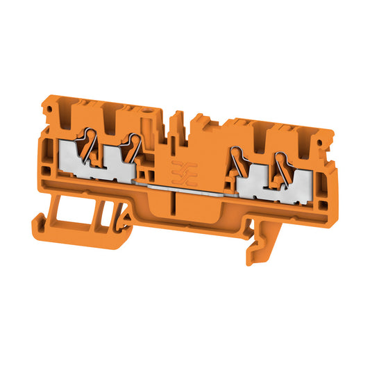 1521720000 - A4C 2.5 TERMINAL BLOCK CONNECTOR 4 POSITION FEED THROUGH ORANGE 12-28 AWG. Sold in units of 1