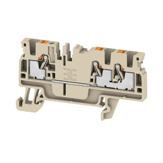 1521740000 - A3C 2.5 /  BORNE 2,5 MM 1 IN 2 OUT TERMINAL BLOCK CONNECTOR 3 POSITION FEED THROUGH BEIGE 12-28 AWG. Sold in units of 1