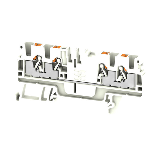 1521790000 - A4C 2.5 TERMINAL BLOCK CONNECTOR 4 POSITION FEED THROUGH WHITE 12-28 AWG. Sold in units of 1