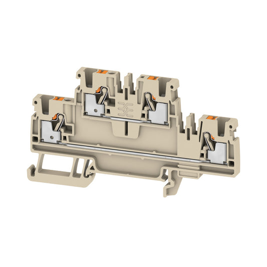 1547610000 - A2T2.5. TERMINAL BLOCK CONNECTOR 4 POSITION FEED THROUGH BEIGE 12-28 AWG. Sold in units of 1