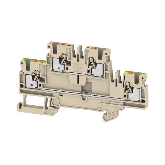 1547640000 - A2T 2.5 FT-PE TERMINAL BLOCK CONNECTOR 4 POSITION FEED THROUGH BEIGE 12-28 AWG. Sold in units of 1