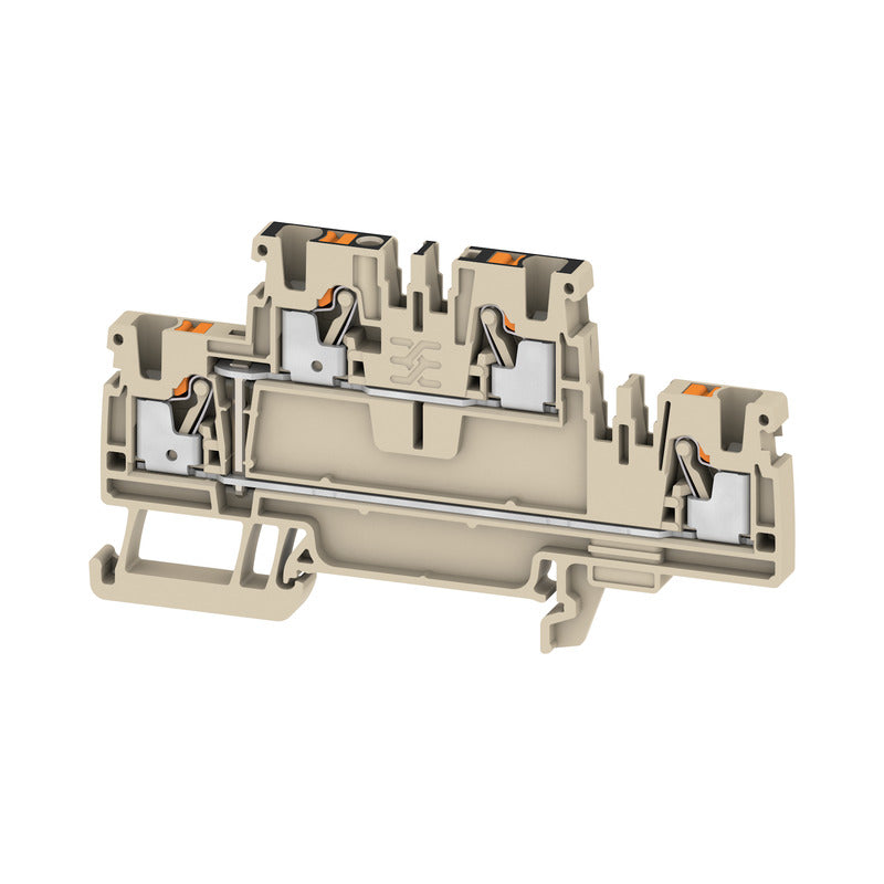 1547650000 - A2T 2.5 VL TERMINAL BLOCK CONNECTOR 4 POSITION FEED THROUGH BEIGE 12-28 AWG. Sold in units of 1