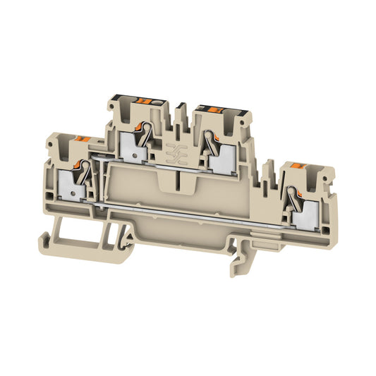 1547650000 - A2T 2.5 VL TERMINAL BLOCK CONNECTOR 4 POSITION FEED THROUGH BEIGE 12-28 AWG. Sold in units of 1