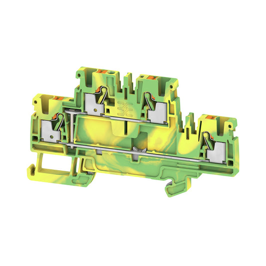 1547680000 - A2T 2.5 PE / TERMINAL BLOCK CONNECTOR 4 POSITION GROUND, EARTH GREEN, YELLOW 12-28 AWG  2,5 MM. Sold in units of 1