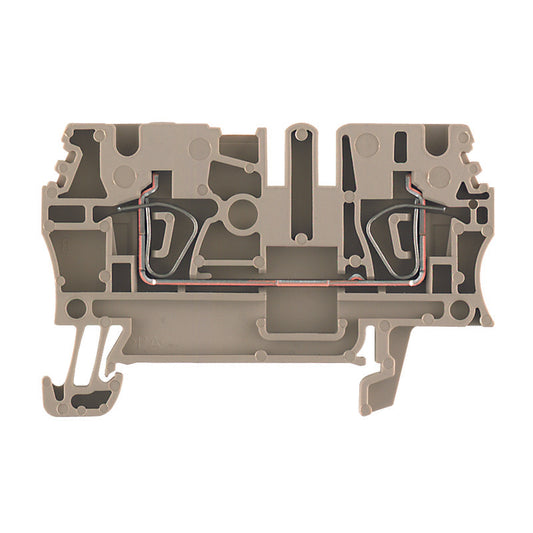 1608510000 - ZDU 2.5 TERMINAL BLOCK CONNECTOR 2 POSITION FEED THROUGH BEIGE 12-30 AWG. Sold in units of 1