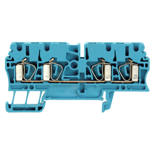 1608580000 - ZDU 2.5/4 AN, TERMINAL BLOCK CONNECTOR 4 POSITION FEED THROUGH BLUE 12-30 AWG. Sold in units of 1