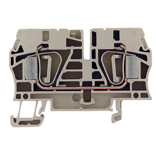 1608620000 - ZDU 6 TERMINAL BLOCK CONNECTOR 2 POSITION FEED THROUGH BEIGE 8-22 AWG. Sold in units of 1