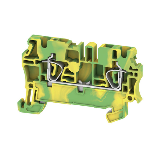 1608640000 - ZPE 2.5 TERMINAL BLOCK CONNECTOR 2 POSITION GROUND, EARTH GREEN, YELLOW 12-30 AWG. Sold in units of 1