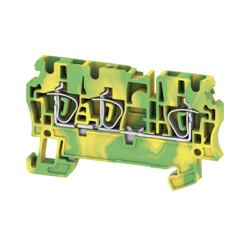 1608650000 - ZPE 2.5/3AN TERMINAL BLOCK CONNECTOR 3 POSITION GROUND, EARTH GREEN, YELLOW 12-30 AWG. Sold in units of 1