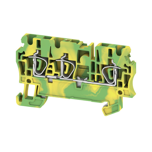 1608650000 - ZPE 2.5/3AN TERMINAL BLOCK CONNECTOR 3 POSITION GROUND, EARTH GREEN, YELLOW 12-30 AWG. Sold in units of 1