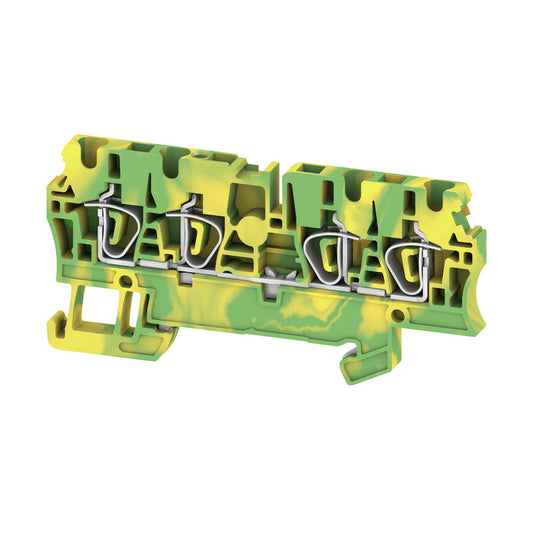 1608660000 - ZPE 2.5/4AN TERMINAL BLOCK CONNECTOR 4 POSITION GROUND, EARTH GREEN, YELLOW 12-30 AWG. Sold in units of 1