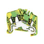 1706090000 - ZPE 2.5-2/3AN TERMINAL BLOCK CONNECTOR 3 POSITION GROUND, EARTH GREEN, YELLOW 12-26 AWG. Sold in units of 1