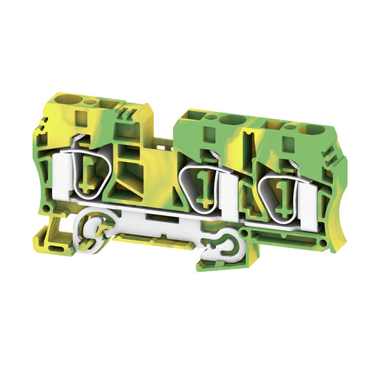 1767670000 - ZPE 10/3AN TERMINAL BLOCK CONNECTOR 3 POSITION GROUND, EARTH GREEN, YELLOW 6-16 AWG. Sold in units of 1