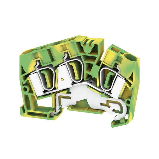 1771360000 - ZPE 6-2/3AN TERMINAL BLOCK CONNECTOR 3 POSITION GROUND, EARTH GREEN, YELLOW 8-22 AWG. Sold in units of 1