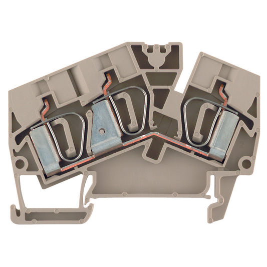 1771410000 - ZDU 6-2/3AN TERMINAL BLOCK CONNECTOR 3 POSITION FEED THROUGH BEIGE 8-22 AWG. Sold in units of 1