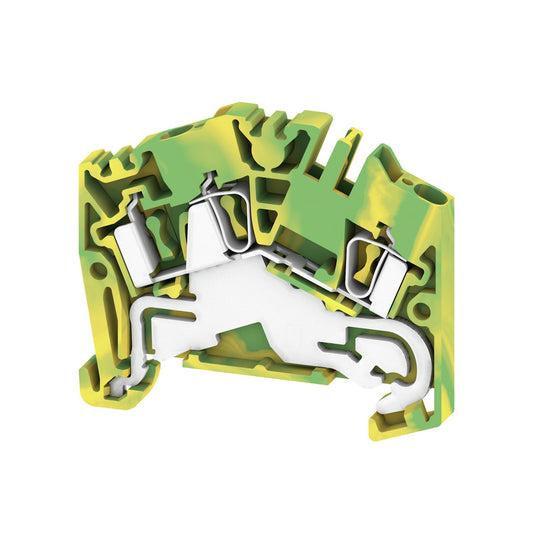 1772090000 - ZPE 2.5-2 TERMINAL BLOCK CONNECTOR 3 POSITION GROUND, EARTH GREEN, YELLOW 12-26 AWG. Sold in units of 1