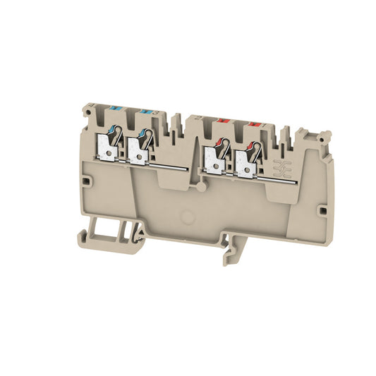 1988230000 - AAP14 2.5 LI-LI TERMINAL BLOCK CONNECTOR 4 POSITION FEED THROUGH BEIGE 12-28 AWG. Sold in units of 1