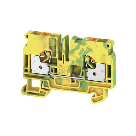 1991810000 - A2C 6 PE ( 6MM , 1 IN 1 OUT ) TERMINAL BLOCK CONNECTOR 2 POSITION GROUND, EARTH GREEN, YELLOW 8-22 AWG. Sold in units of 1