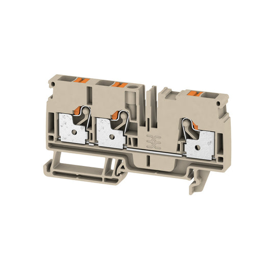 1991820000 - A3C 6 TERMINAL BLOCK CONNECTOR 3 POSITION FEED THROUGH BEIGE 8-22 AWG. Sold in units of 1