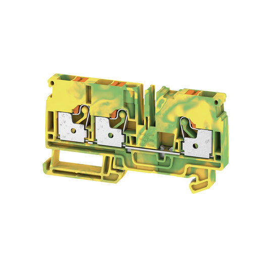 1991850000 - A3C 6 PE TERMINAL BLOCK CONNECTOR 3 POSITION GROUND, EARTH GREEN, YELLOW 8-22 AWG. Sold in units of 1