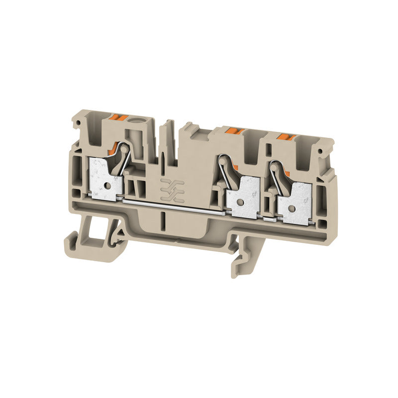 2051240000 - A3C 4  TERMINAL BLOCK CONNECTOR 3 POSITION FEED THROUGH BEIGE 10-28 AWG. Sold in units of 1