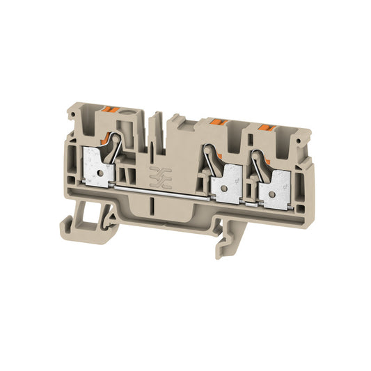 2051240000 - A3C 4  TERMINAL BLOCK CONNECTOR 3 POSITION FEED THROUGH BEIGE 10-28 AWG. Sold in units of 1