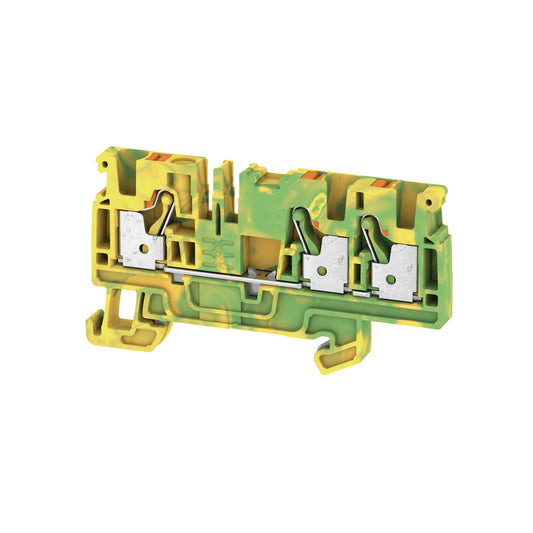 2051410000 - A3C 4 PE TERMINAL BLOCK CONNECTOR 3 POSITION GROUND, EARTH GREEN, YELLOW 10-28 AWG. Sold in units of 1
