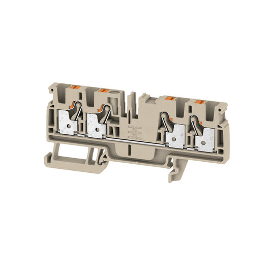 2051500000 - A4C 4  /  BORNE 4 MM 2 IN 2 OUT TERMINAL BLOCK CONNECTOR 4 POSITION FEED THROUGH BEIGE 10-28 AWG. Sold in units of 1