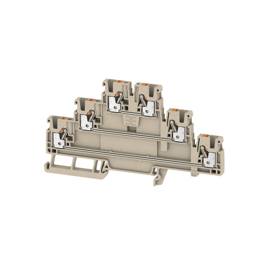 2428510000 - A3T 2.5 TERMINAL BLOCK CONNECTOR 6 POSITION FEED THROUGH BEIGE 12-28 AWG. Sold in units of 1