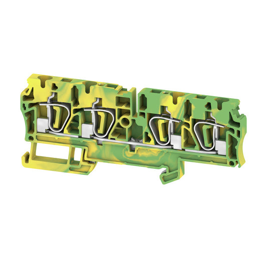 7904280000 - ZPE 4/4 AN TERMINAL BLOCK CONNECTOR 4 POSITION GROUND, EARTH GREEN, YELLOW 10-26 AWG. Sold in units of 1