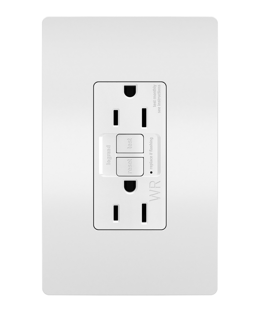 1597TRWRW - SELF-TEST GFCI RECEP TR WR 15A 125V 2, WHITE. Sold in units of 1