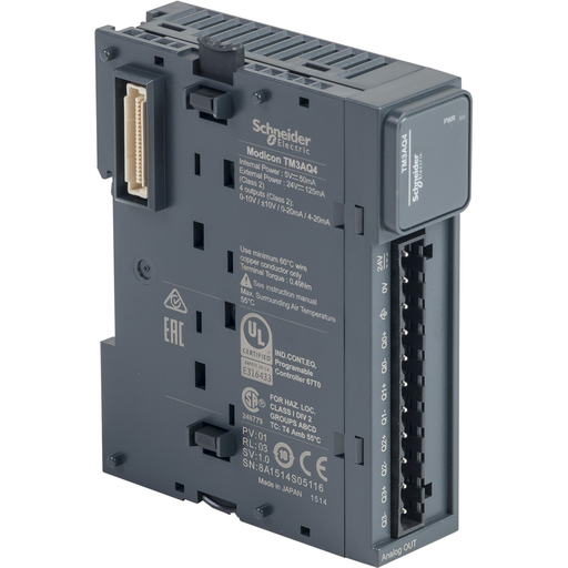 TM3AQ4 - MODULE TM3-4 ANALOG OUTPUTS. Sold in units of 1