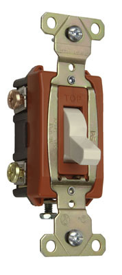 PS372030W - 20A 347V 3-WAY EHU SPEC GRD B&S WIRE TOGGLE SW WHITE. Sold in units of 1