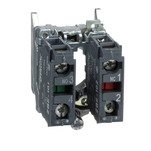 ZB4BZ105 - CONTACT BLOCK FOR PUSHBUTTON SWITCH 1NO + 1NC. Sold in units of 1