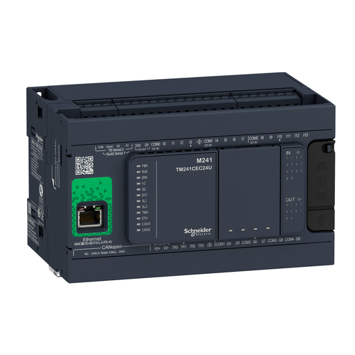 TM241CEC24R - CNTL M241,24IO RELAY ETHERNET CAN MASTER. Sold in units of 1