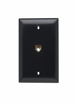 TPTE1BK - 1G 4-CONDUCTOR MODULAR TELEPHONE JACK W/WP BLACK. Sold in units of 1