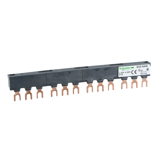 GV2G445 - BUSBAR FOR 4 GV   63A / 45MM PITCH. Sold in units of 1