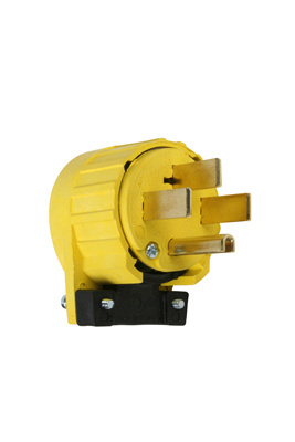 5745AN - 50A 125/250V 3P 4WIRE GROUNDING ANGLE PLUG. Sold in units of 1